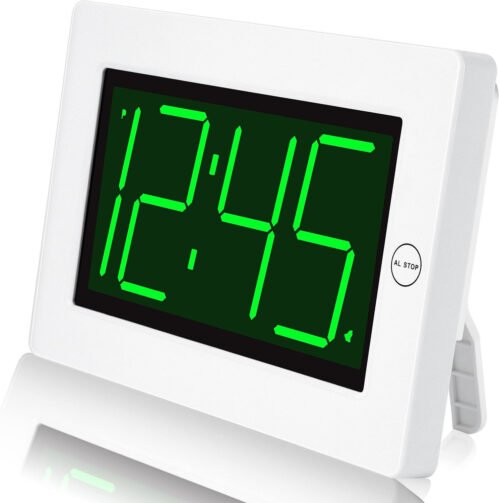 KWANWA LED Digital Clock, Alarm Clock, Wall Clock, 3" LED Digit Display, Adjusta