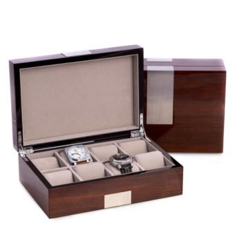 Lacquered "Walnut" Wood 8 Watch Box