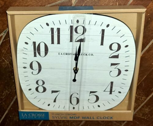 LaCrosse 11" Open Face Design SYLVIE MDF Wall Clock #404-3428