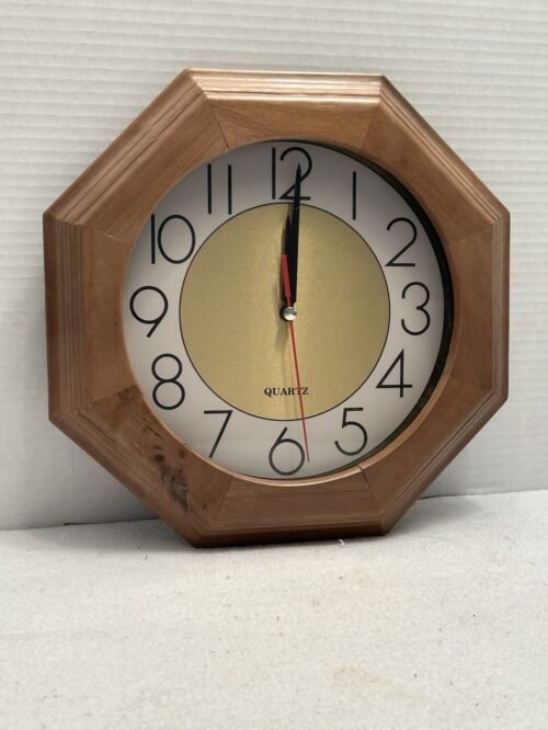 LA CROSSE TECHNOLOGY 10" Hexagonal Shaped Quartz Wooden Frame Wall Clock