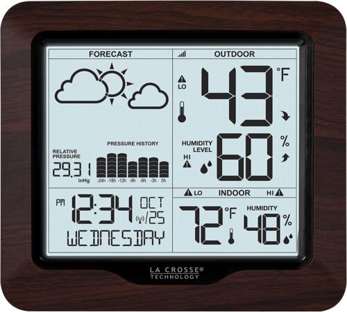 La Crosse Technology 308-1417BL Backlight Wireless Forecast Station w/ Pressure