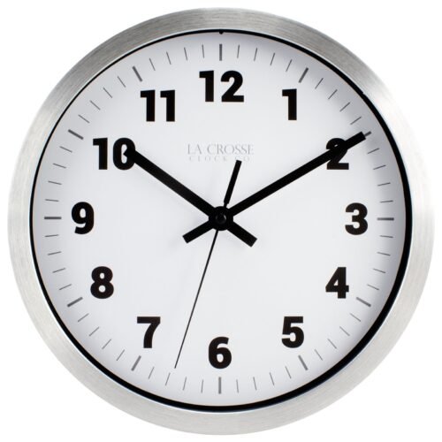 La Crosse Technology 404-2626 La Crosse 10 in Silver Metal Analog Wall Clock ...