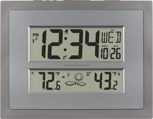 La Crosse Technology 512-85937-INT Atomic Digital Wall Clock with Temperature &