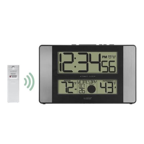 Lacrosse Technology 513-1417AL-INT Atomic Digital Wall Clock with In & Out Te...