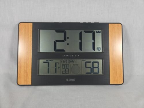 LA CROSSE TECHNOLOGY 513-1417 Wireless Atomic Alarm Clock w Weather Station