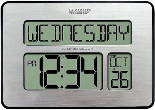 La Crosse Technology 513-1419-INT Atomic Full Calendar Clock with Silver