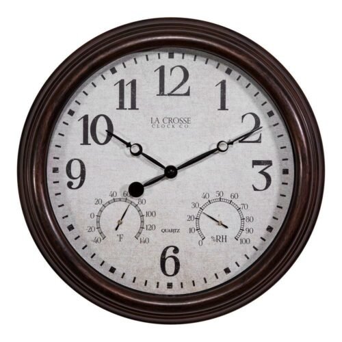 La Crosse Technology Analog Wall Clock Thermometer/Hygrometer Quartz Movement