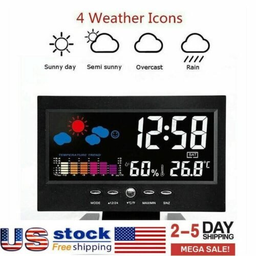 La Crosse Technology Atomic Digital Wall Clock with Indoor Temperature