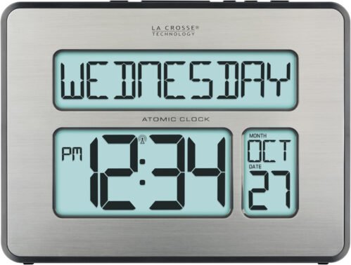 La Crosse Technology Backlight Atomic Full Calendar Clock w/ Extra Large Digits