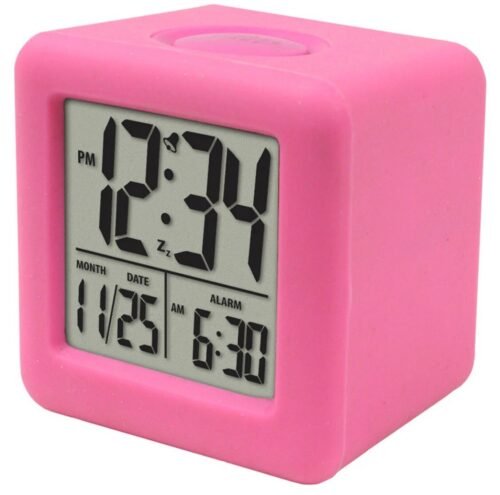 La Crosse Technology Small Hot Pink Soft Cube LCD Alarm Clock