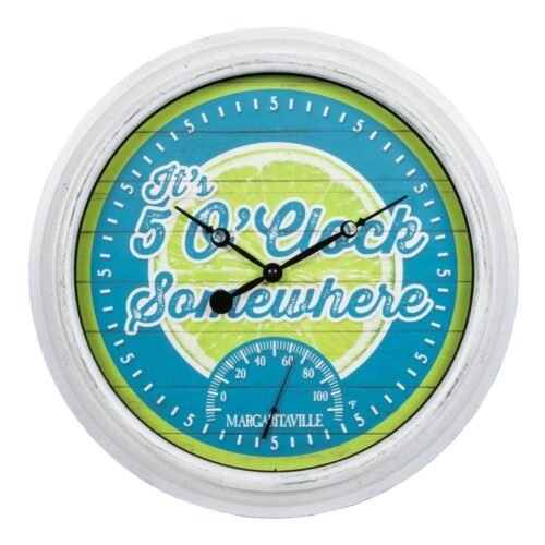 La Crosse Technology Wall Clock 15.75" Temperature Margaritaville It's 5 O'Clock