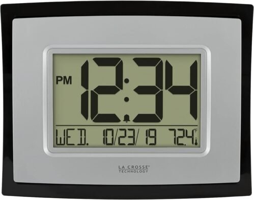 La Crosse Technology Wall/Table Clock, 6.85-inch H x 1 Pack, Silver/Black