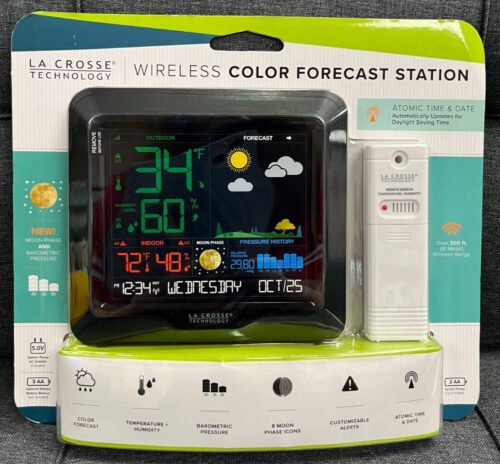 La Crosse Technology Wireless Color Forecast Station #S84107 Brand-New
