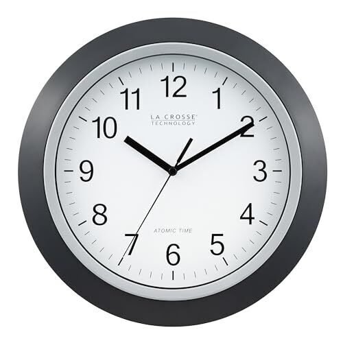 la crosse technology wt-3129b 12 inch atomic analog wall clock, pack of 1, black