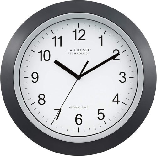 La Crosse Technology WT-3129B 12 Inch Atomic Analog Wall Clock, Pack of 1, Black