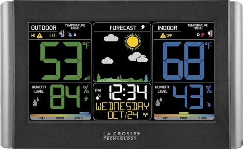 La Crosse Weather Station, Alerts, Forecast, Temp, Dew Point, Humidity, Time
