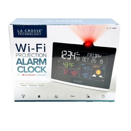 LA CROSSE Wi-Fi Projection Alarm Clock w/AccuWeather Forecast C82929 New/Sealed