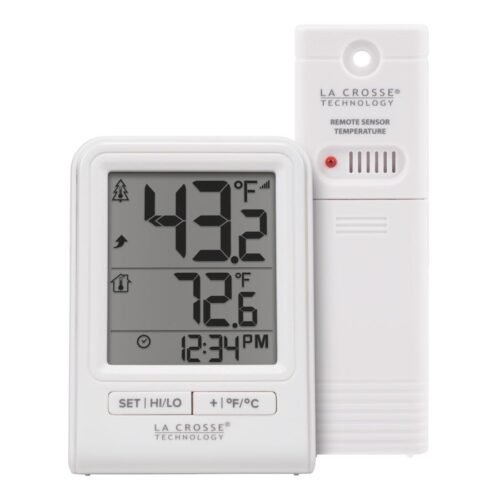 La Crosse Wireless Digital Indoor - Outdoor Thermometer White (Tested Working)