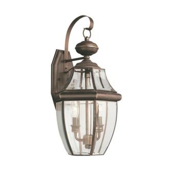 Lancaster 2-Light Antique Bronze Outdoor 20.5 in. Wall Lantern Sconce with Dimmable...