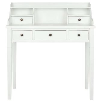 Landon 40.6 in. 5-Drawer White Secretary Desk