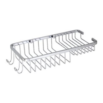Large 11 in. Stainless Steel Wall Mounted Soap and Bottle Basket in...
