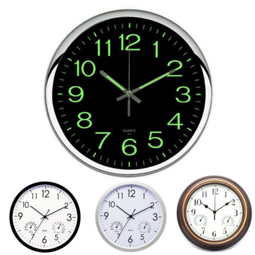 Large 12 inch Wall Clock Silent Quartz Indoor Bedroom Modern Home Shop Art Decor