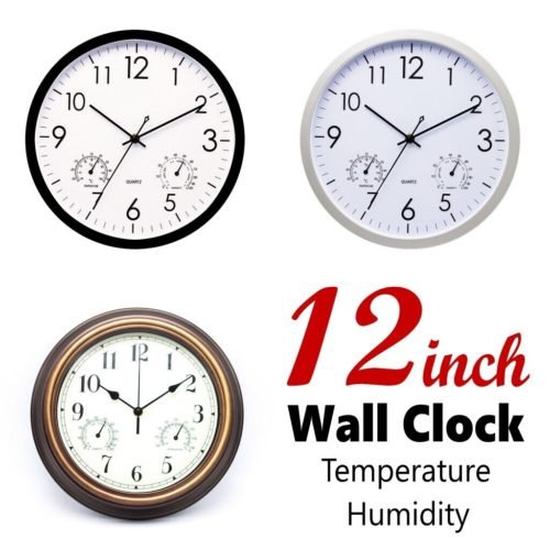 Large 12 inch Wall Clock Silent Quartz Indoor Bedroom Modern Home Shop Art Decor