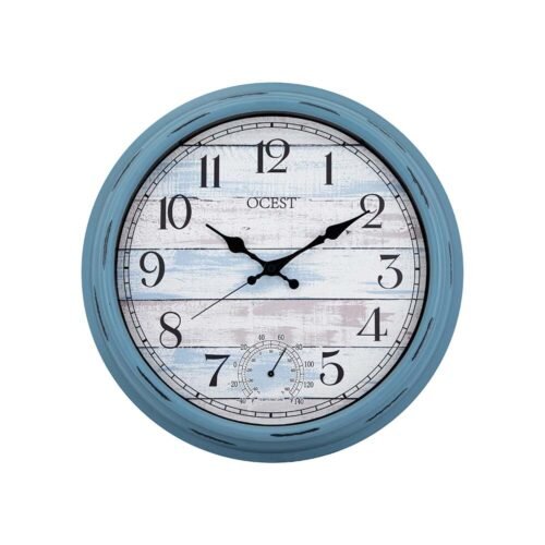 Large 16-Inch Outdoor Wall Clock - Colorful Coastal Design for Homes & Patios