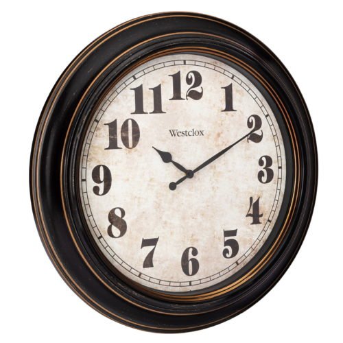 Large 24" Round Oversized Wall Clock Classic Analog Quartz Accurate Clock, Brown