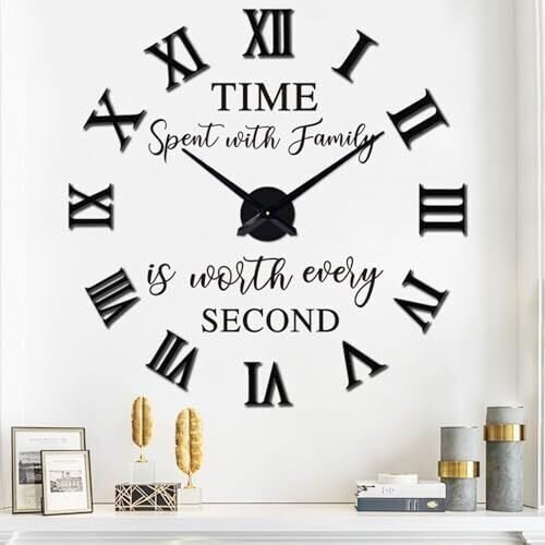 Large 3d Diy Wall Clock Giant Roman Numerals Clock Frameless Mirror Big Wall Clo
