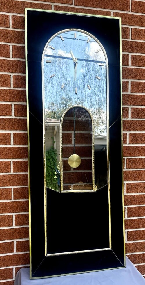 Large 48” Wall Mirror Clock w/ Pendulum - Battery Powered