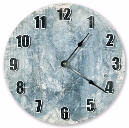 Large Clock Housewarming Gift Modern BLUE WHITE WALL CLOCK Home Room Décor 3149