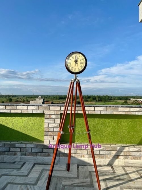 Large Clock with Wooden Tripod 70 inches For Home Decor Living Room Bedroom etc
