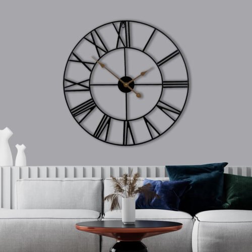 Large Decorative Wall Clock 24 Inch, Oversized Centurian Roman Numeral S