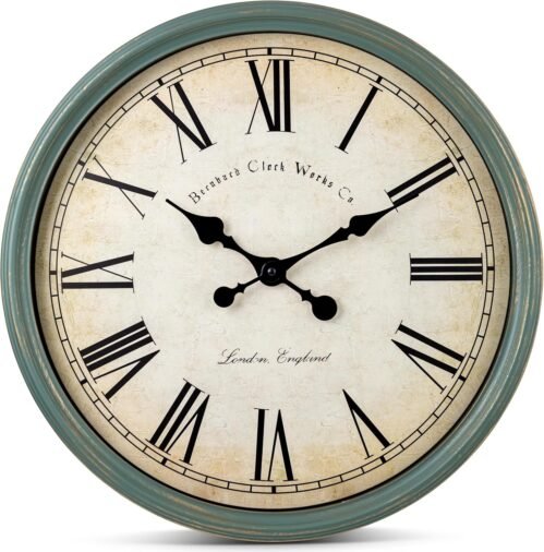 Large Decorative Wall Clock, Silent Non-Rattling, Battery Powered Quartz Clock