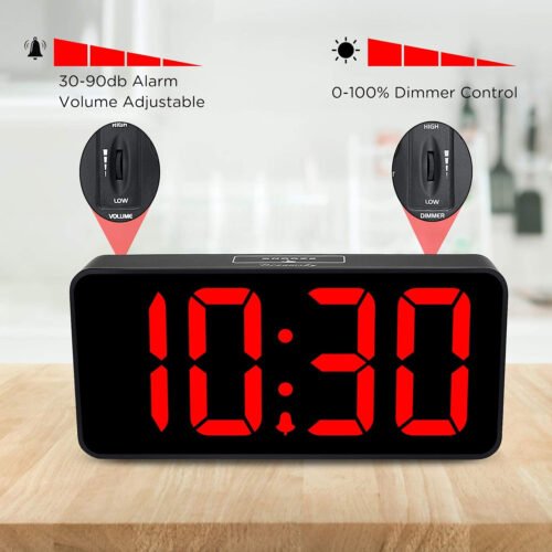Large Digital Alarm Clock Big Numbers for Seniors & Visually Impaired, 9 Inch...