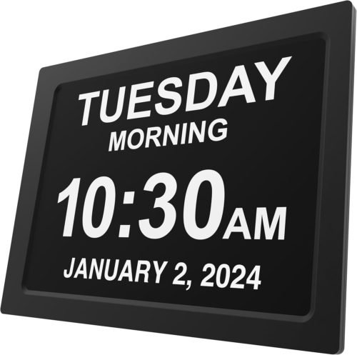 Large Digital Clock for Seniors Easy Read Display Custom Alarms Date Time
