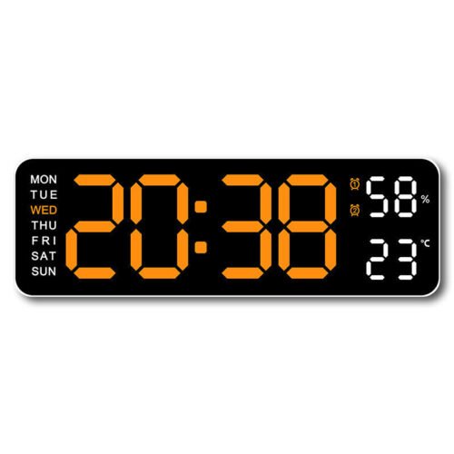 Large Digital LED Wall Clock Jumbo Display with Calendar Temperature Desk Clock
