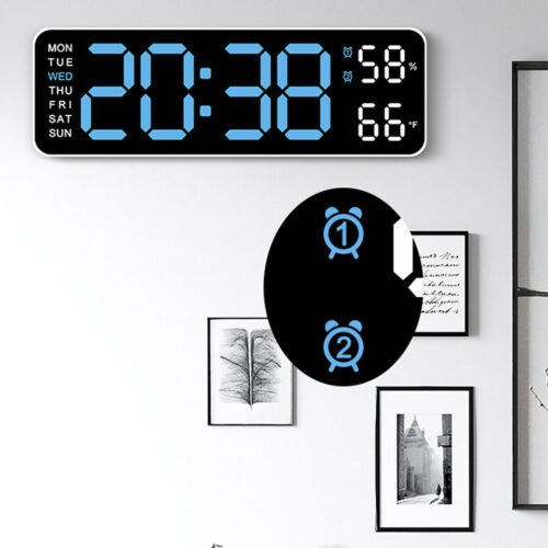 Large Digital LED Wall Clock Jumbo Display with Calendar Temperature Desk Clock