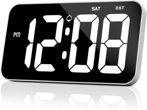Large Digital Wall Clock 11 Inch Clocks with USB Charge(Adapter Included) DST