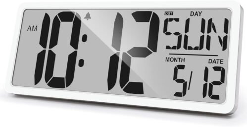 Large Digital Wall Clock 14.2 Inch Digital Alarm Clock for Bedroom Wall Clocks B