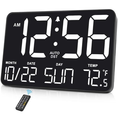 Large Display Digital Wall Calendar Clock With Date Day Of Week Alarm Clock For