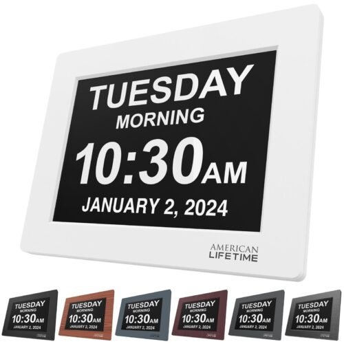 Large LCD Digital Clock Wall American Lifetime Alarm Date Seniors BEST Dementia