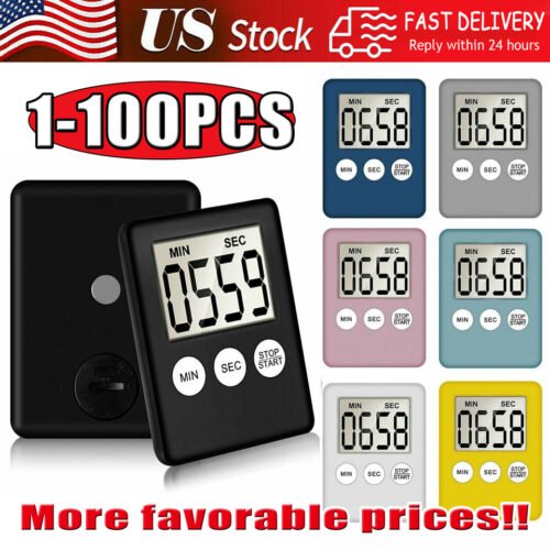 Large LCD Digital Kitchen Cooking Timer Count-Down Up Clock Loud Alarm Magnetic