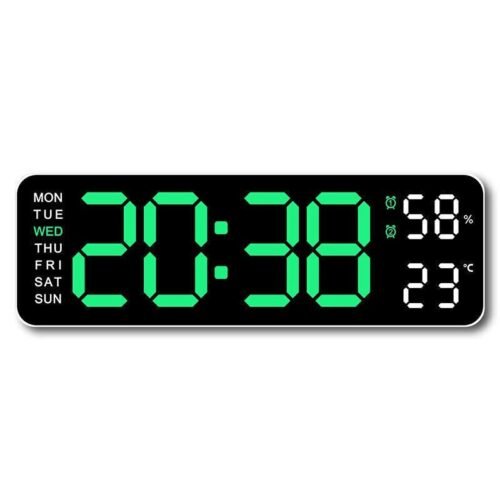 Large LED Digital Wall Desk Clock Desk Alarm Clock Temperature/Date/Week Display