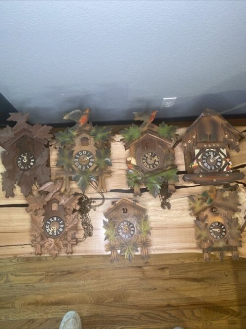 Large Lot Of Cuckoo Clocks And Parts Vintage Made In Germany Untested