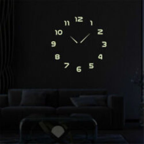 Large Luminous 3D DIY Wall Clock Glow In The Dark Quartz Home Decor Night Clocks 2