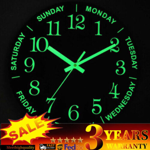 Large Luminous 3D Wall Clock New Glow In The Dark Quartz Home Decor Night Clock 3