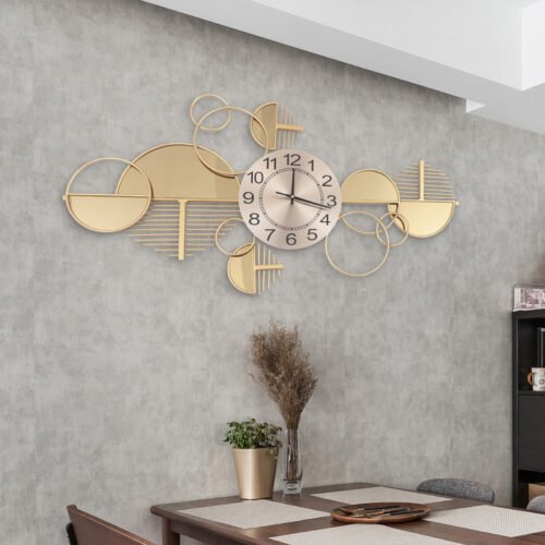Large Luxury Gold Wall Clock Nordic Style Metal Clocks Home Living Room Decor US