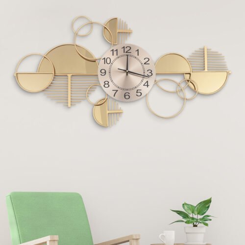 Large Luxury Gold Wall Clock Nordic Style Metal Clocks Home Living Room Decor US